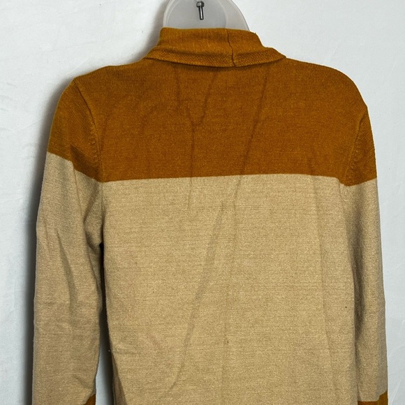 VERME AMI Striped Open-Front Cardigan Sweater - Brown and Beige/size M - Picture 8 of 10